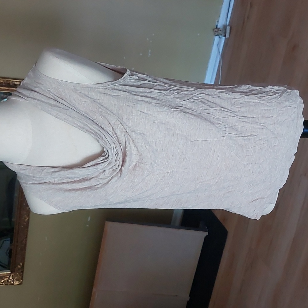 Cowl neck tan top